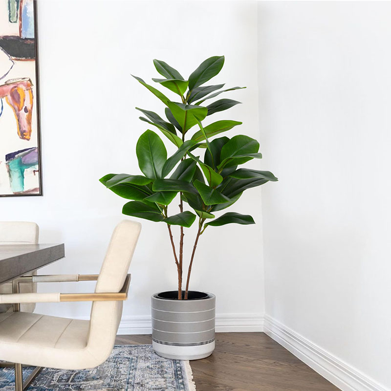 Rubber Plant Ficus - 51in Large Artificial Plants Fake Banyan